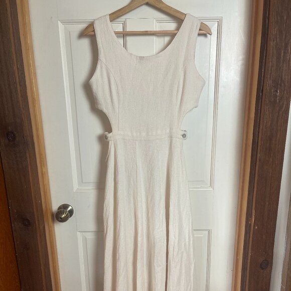 Aya Sacred Wear Long Boho Simple Cut-Out Cotton Dress - XS - Picture 2 of 7